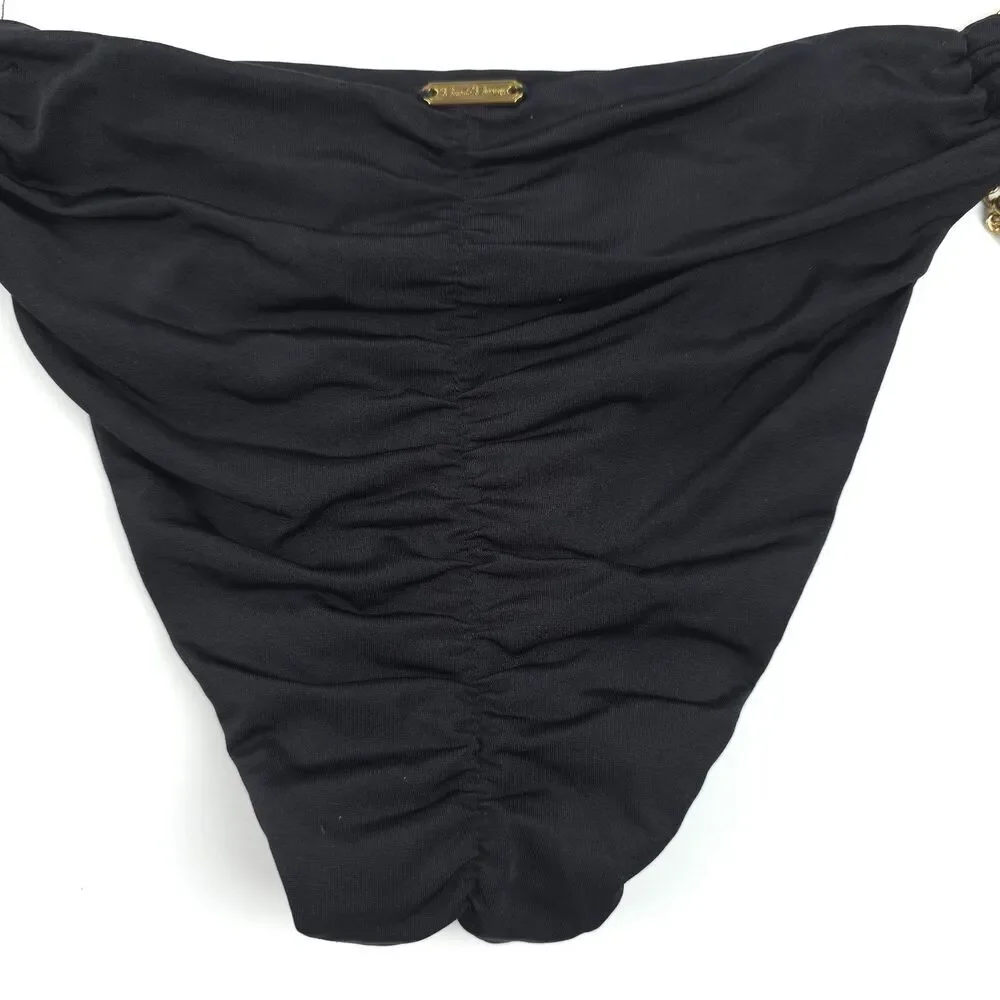 BEACH BUNNY Ball & Chain Triangle Bikini Top Ruched Chain Bottom Set 90s Y2k